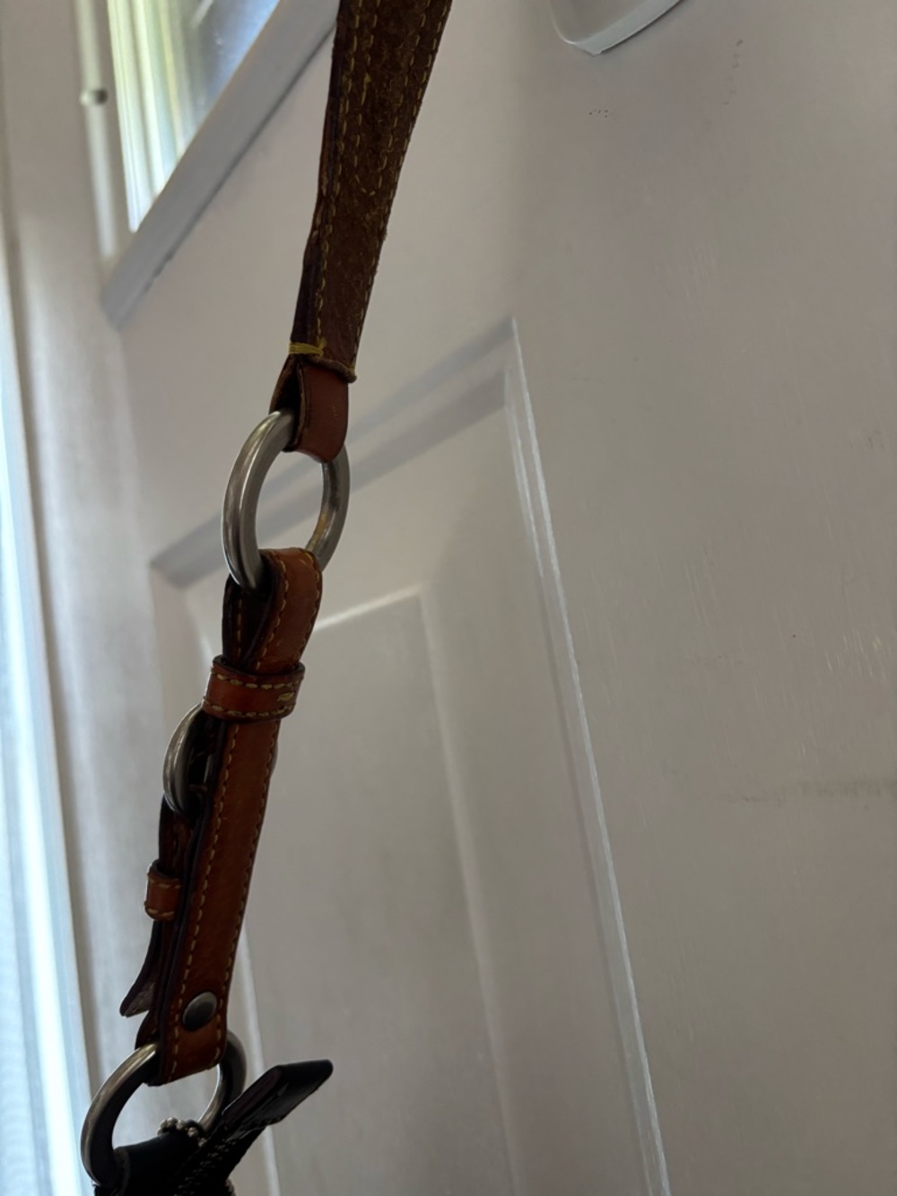 Coach Black Leather Shoulder Bag with Brown Strap - Picture 7 of 9